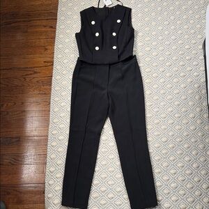 Adam lippes Elegant Black pantsuit with Button Detail